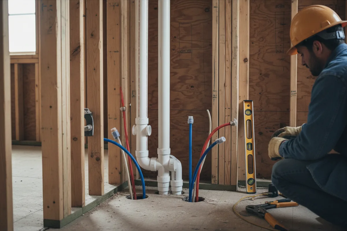 Drain and supply rough-in during Garbage Disposal Repair in Middleburg